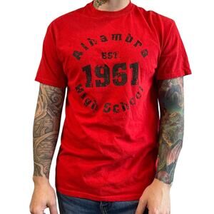 Alhambra High School Men's Medium EST 1961 California Red Graphic Tee